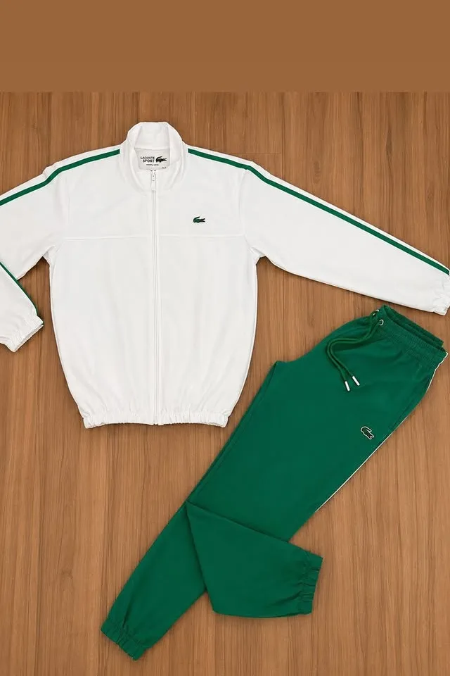 Agasalho Lacoste branco e verde