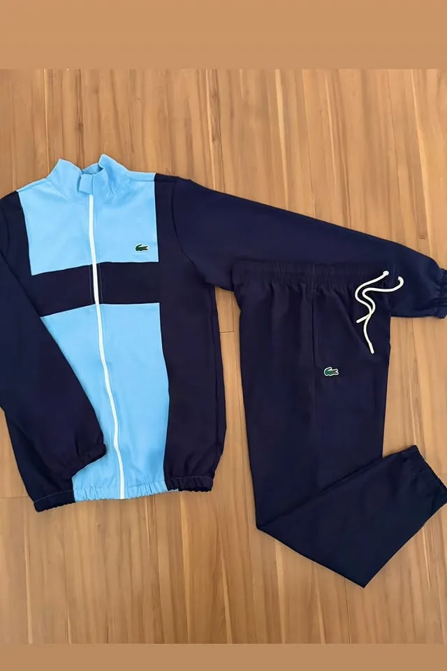 Agasalho Lacoste marinho e azul claro