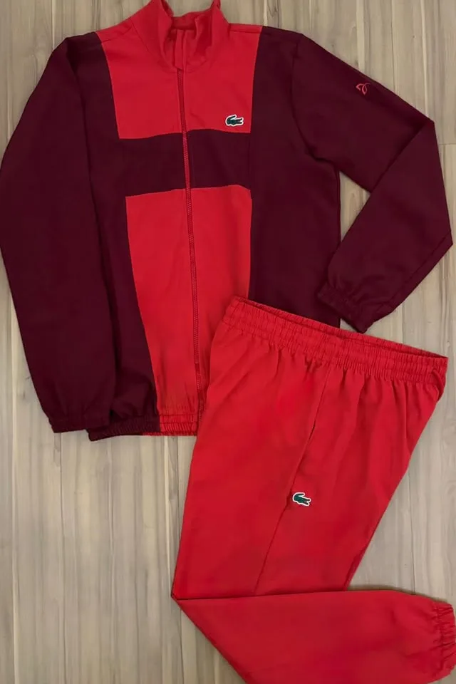 Agasalho Lacoste vermelho e vinho